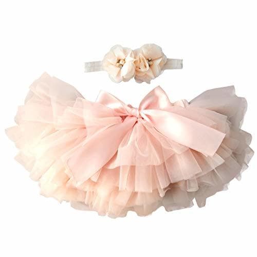 Moda YONKINY Tulle Ballet Tutu Corta para Niñas+Venda Falda Capas Tul De Volantes