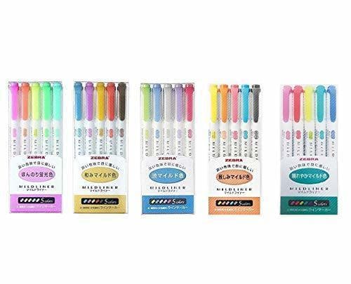 Producto Zebra Mildliner Mild Liner Highlighters 5 x 5 Set