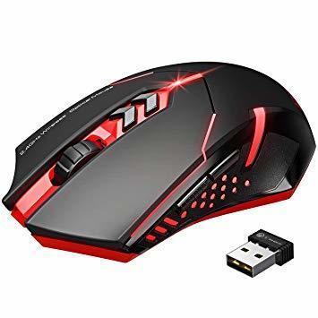 Electrónica TOPELEK Ratón Gaming Inalámbrico Clic Silencioso 7 Botones USB portátil PC 2.4G