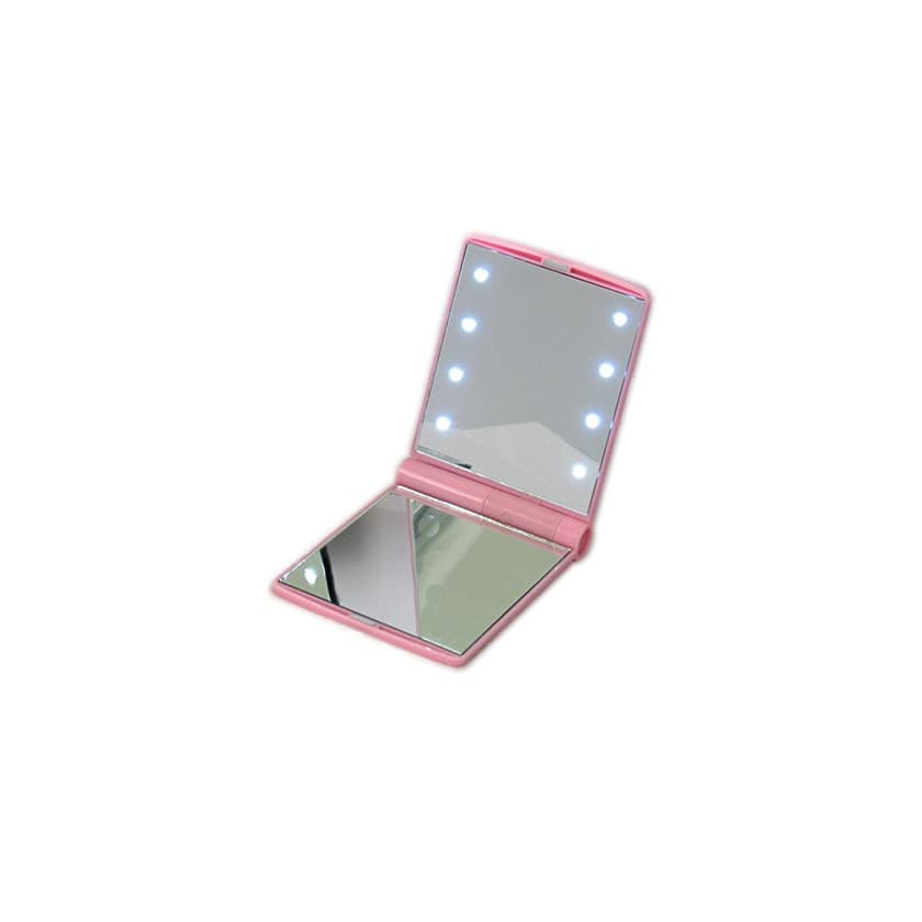 Beauty Make up de bolsillo espejo con 8 LED de luz para Lady Rosa