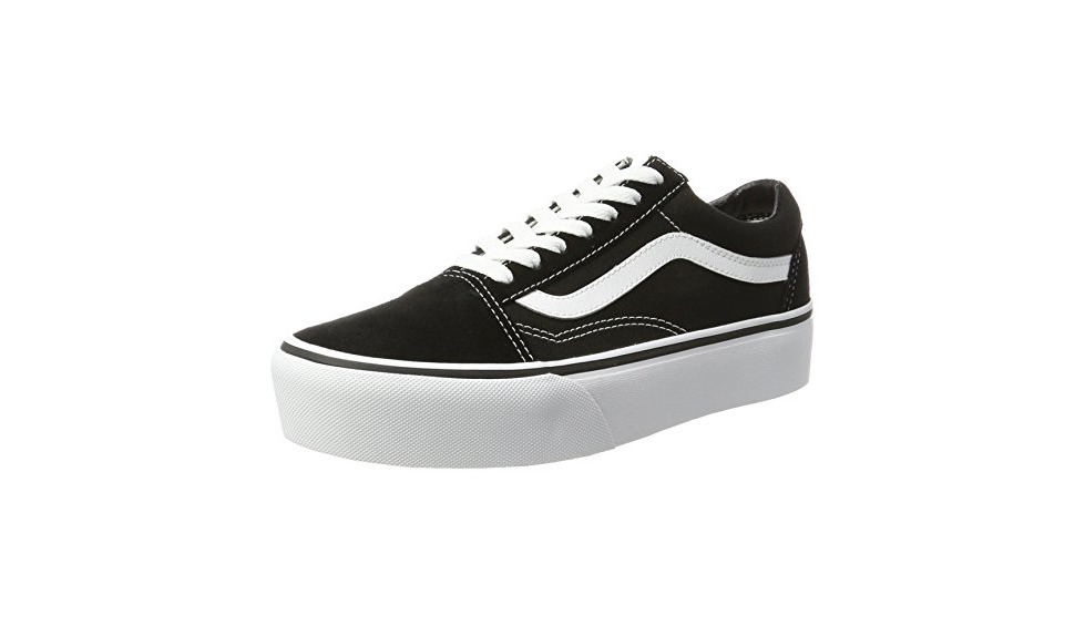 Moda Vans Old Skool Platform, Zapatillas para Mujer, Negro