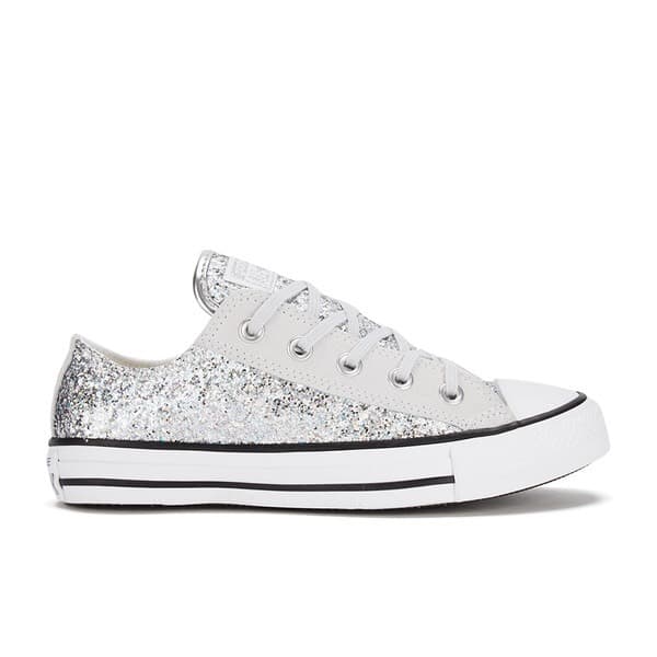 Fashion Converse Chuck Taylor Glitter Ox Silver