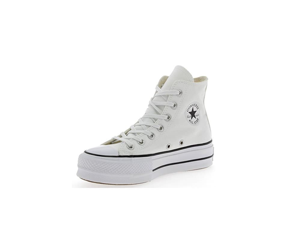 Moda Converse Chuck Taylor CTAS Lift Hi, Zapatillas para Mujer, Blanco