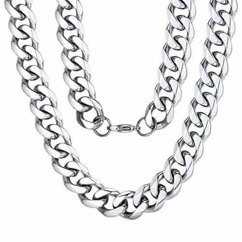 Producto Joyas Fashion Modernos Acero Inoxidable 12mm 22 Pulgadas Longitud Cadenas Curb Cubanas