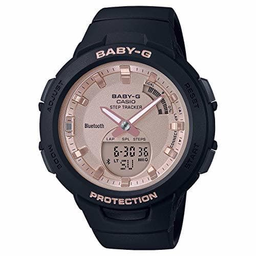 Moda Casio Reloj Analógico-Digital para Mujer de Cuarzo con Correa en Resina BSA-B100MF-1AER