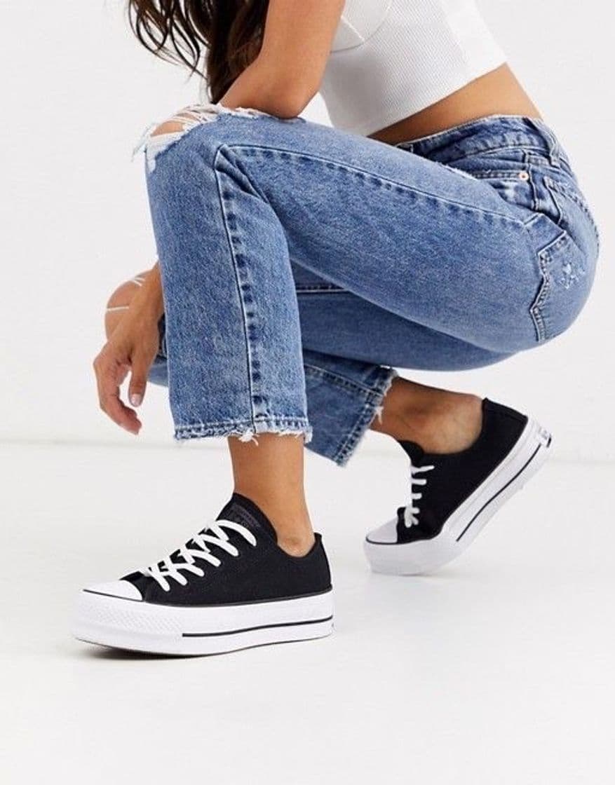 Moda Converse Black Chuck Taylor Platform All Star 