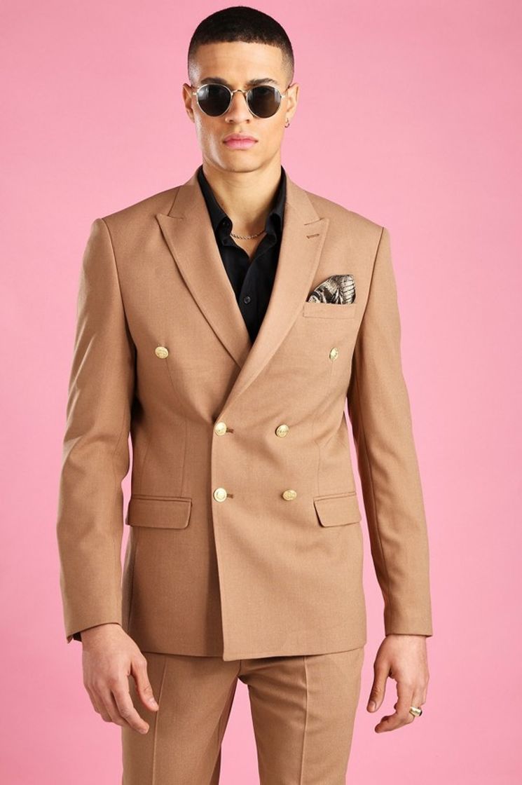 Moda Skinny Fit Double Breasted Suit Jacket