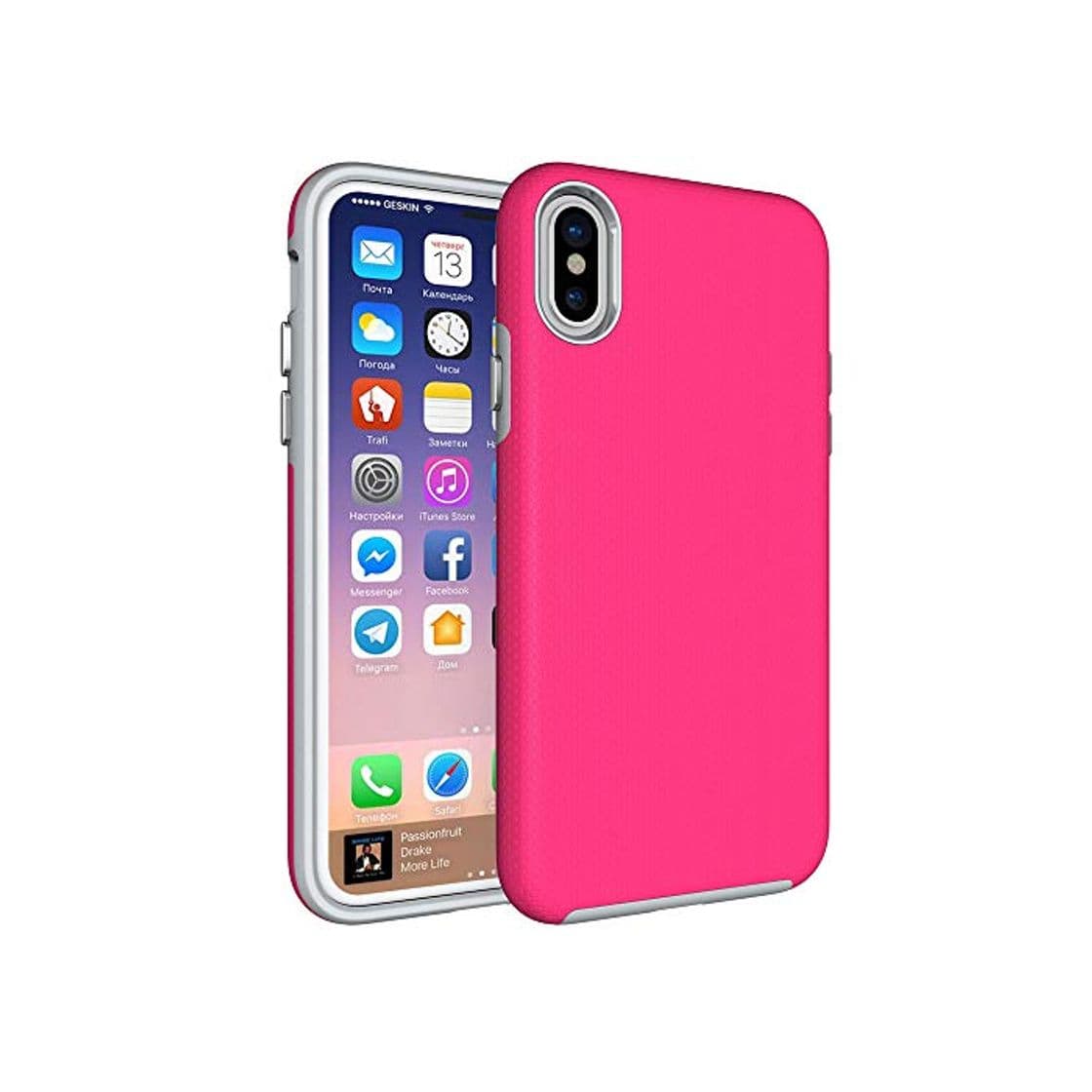 Product NALIA Funda Compatible con iPhone X XS, Dos Partes Carcasa Protectora Silicona