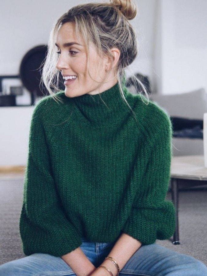 Moda Green  knitted  sweater