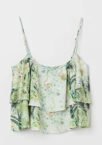 Producto Top com folho - Verde claro/Estampado - SENHORA