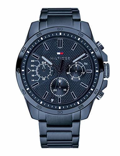 Moda Tommy Hilfiger Reloj Multiesfera para Hombre de Cuarzo con Correa en Acero