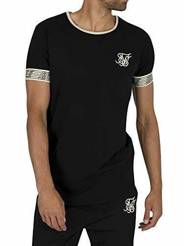 Fashion Sik Silk Hombre Camiseta Runner Cuff Gym