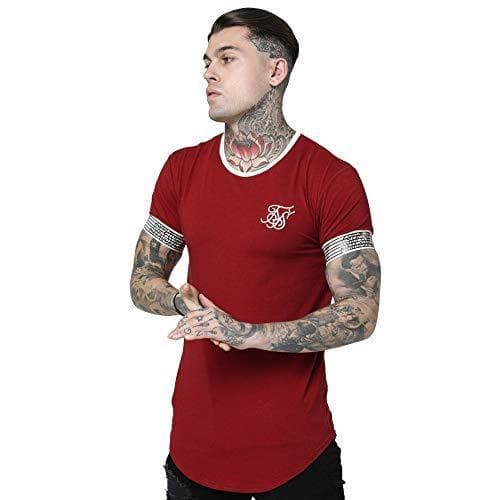 Fashion Sik Silk Runner Cuff Gym tee - Red