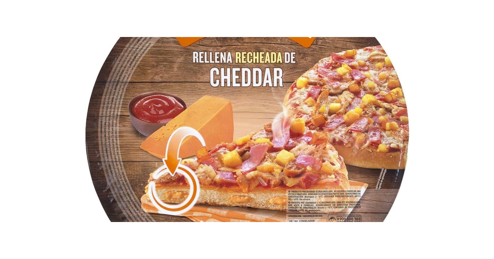 Product Pizza 4 quesos rellena de cheddar mercadona