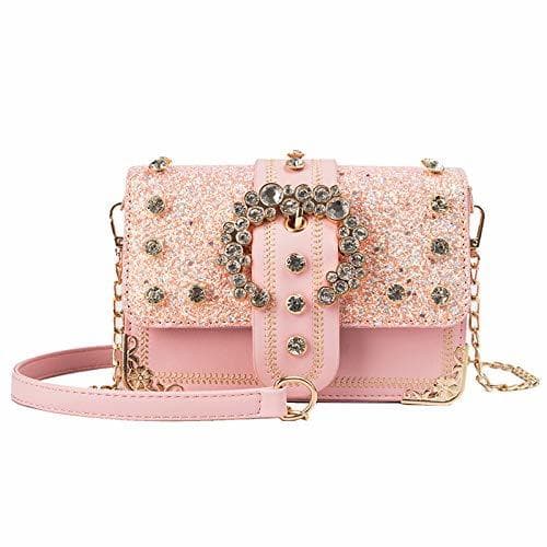 Producto baihua Moda Damas Rhinestone Crossbody Pequeño Bolso Cuadrado Cadena Bolso De Hombro