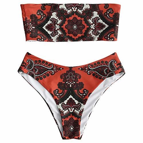 Lugar ZAFUL Conjunto de Bikini con Estampado de Vintage para Mujer Bikini con