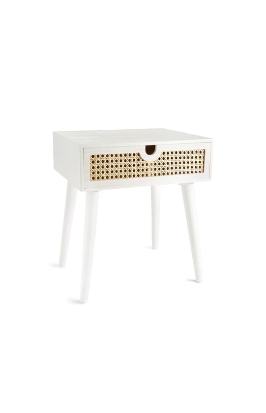 Product mesita-de-noche-blanca-con-cajon-tejido primark