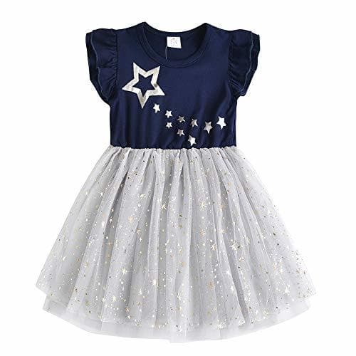 Moda VIKITA Vestido Bordado Mariposa Algodón Tulle Tutu Sin Mangas Verano Niñas 2-8