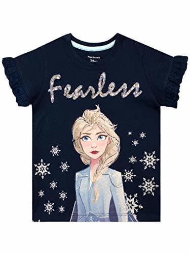 Lugar Disney Camiseta de Manga Corta para niñas Frozen Elsa Azul 2-3 Años