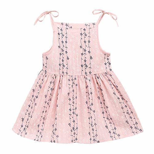 Producto K-youth Ropa Bebe Niña Verano Vestido Corto Plisado de Tirantes con Rayas