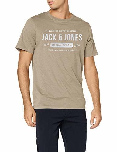 Lugar JACK & JONES Jjejeans tee SS Crew Neck Noos Camiseta, Beige