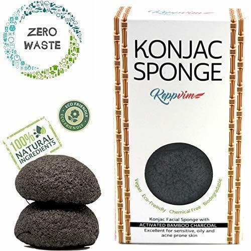 Belleza Esponja Konjac Orgánico con Carbón Activado