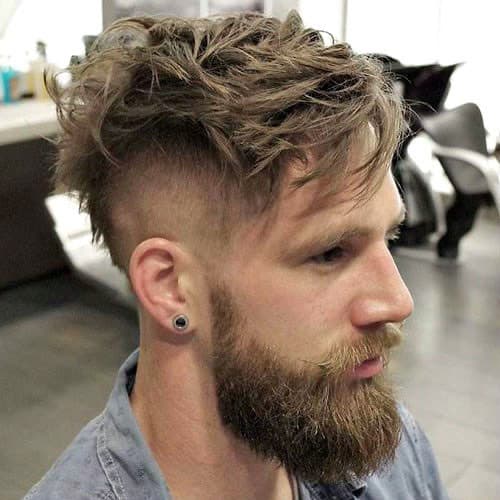 Moda Messy Textured Top + Undercut Fade + Full Beard 