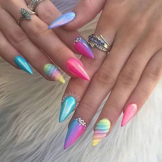 Moda Unhas unicórnio 🦄