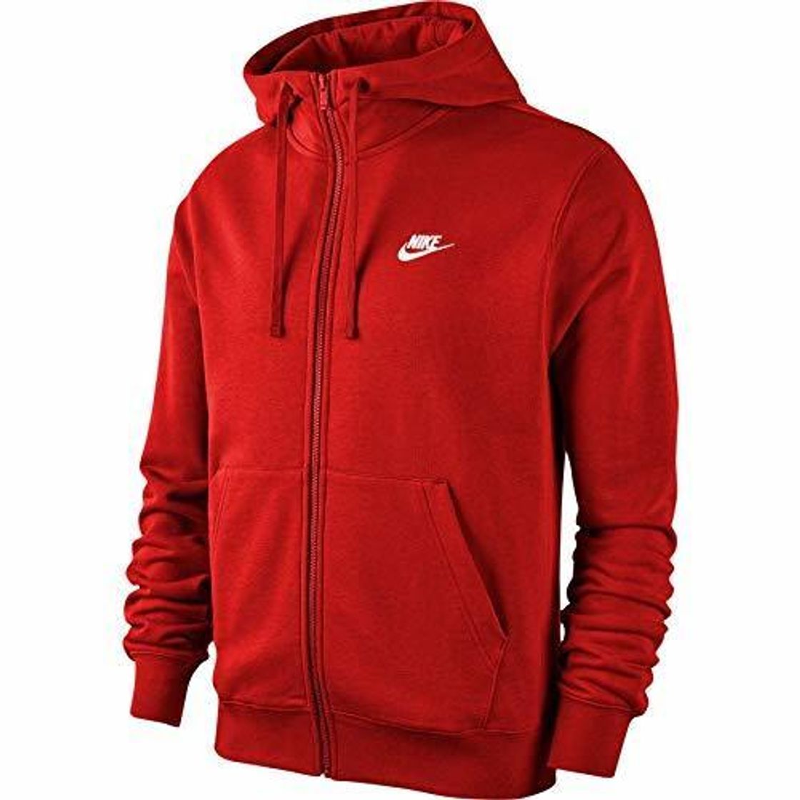 Fitness Nike Club Hoodie Ft Sudadera con Capucha y Cremallera Completa, Hombre, Rojo