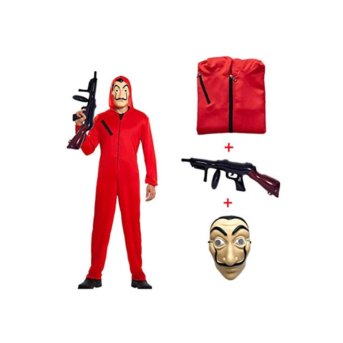 Product Disfraz de La casa de Papel para Disfraz Ladrón Disfraces Carnaval Halloween.