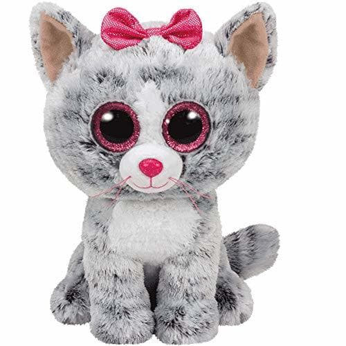 Product TY - Beanie Boos Kiki, peluche gatita, 15 cm, color gris