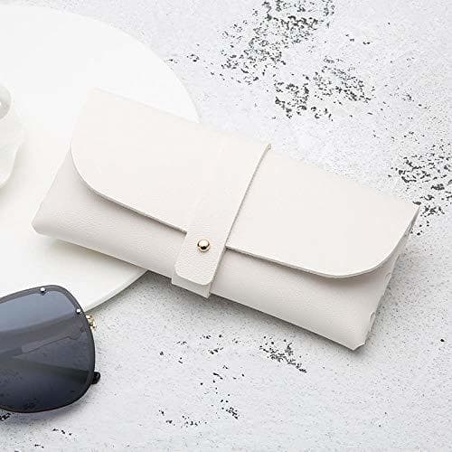 Place Estuches White  Soft Leather Pencil Pen Case Men Women Glasses Case Fold-able Student