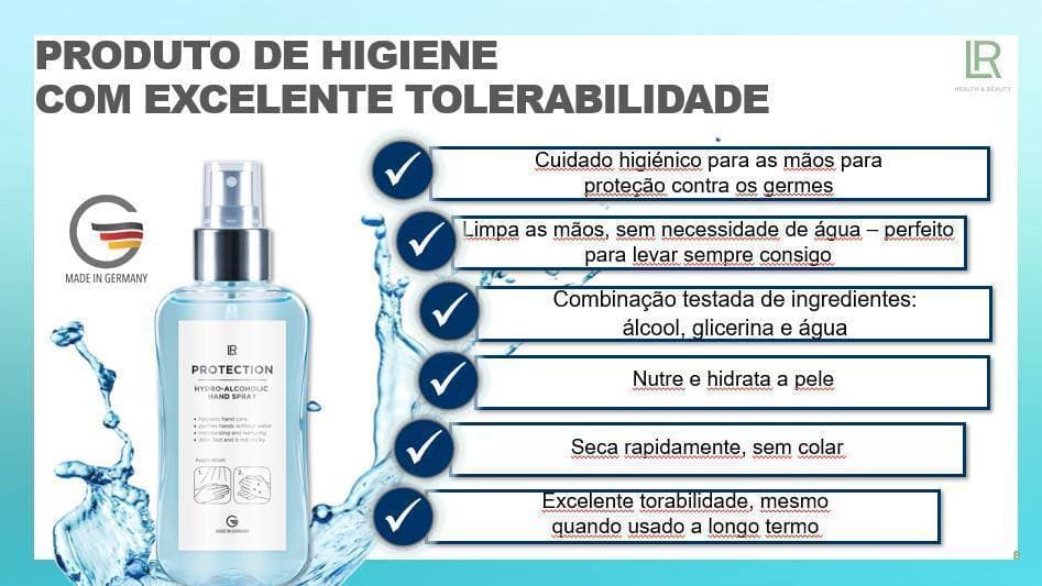 Producto Spray Hidroalcoólico de Proteção para as Mãos 🤲 LR