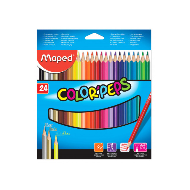 Product Maped - estuche de 24 lápices de colores triangulares colorpeps