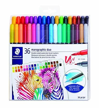 Home STAEDTLER Watercolour Brush Pens 3001 TB36 Rotulador de Doble Punta de Fibra