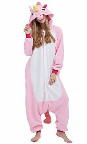 Moda Kigurumi Pijama Animal Entero Unisex para Adultos con Capucha Cosplay Pyjamas Unicornio