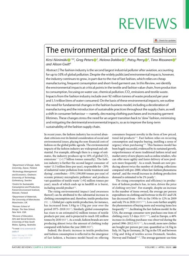 Moda The environmental price of fast fashion