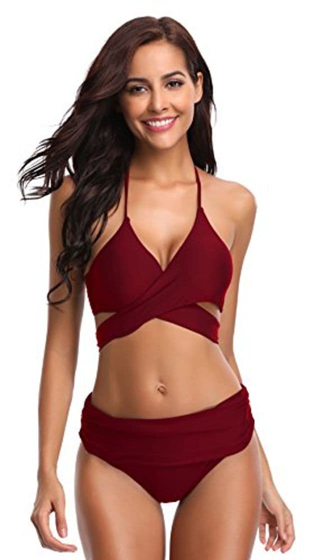 Producto SHEKINI Bikini de Traje de baño de Colores Oscuros para Mujer Bikini