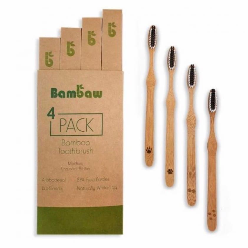 Product Pack escovas de dentes em bambu com carvão ativado Bambaw 