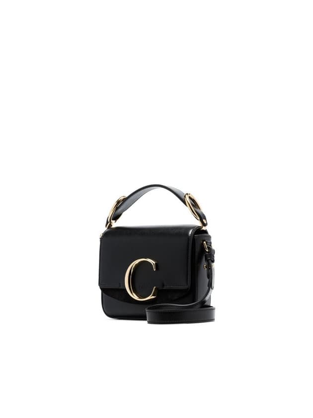 Product black C ring top-handle leather shoulder bag