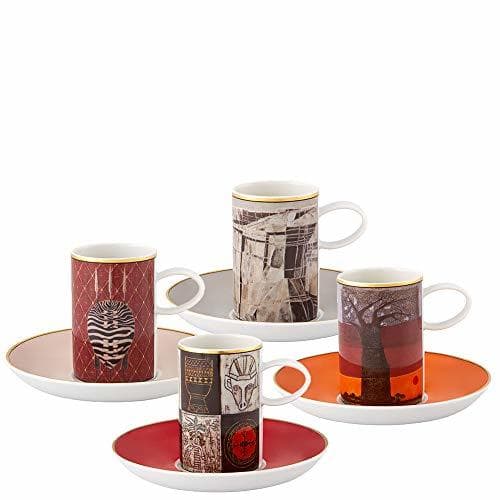 Producto Juego de 4 tazas de café y platillos"Afrika" de TAP I Porcelain