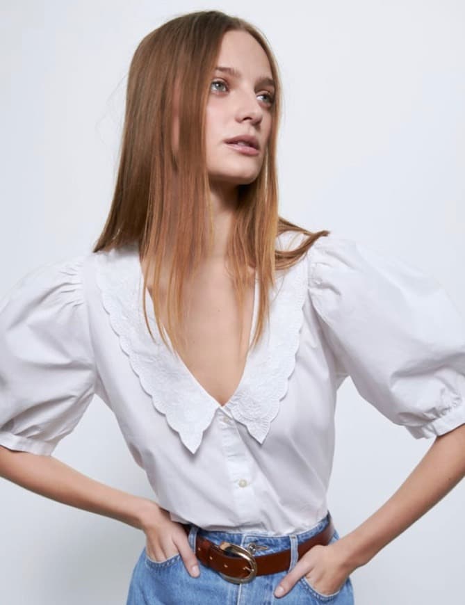 Product Embroidered poplin shirt