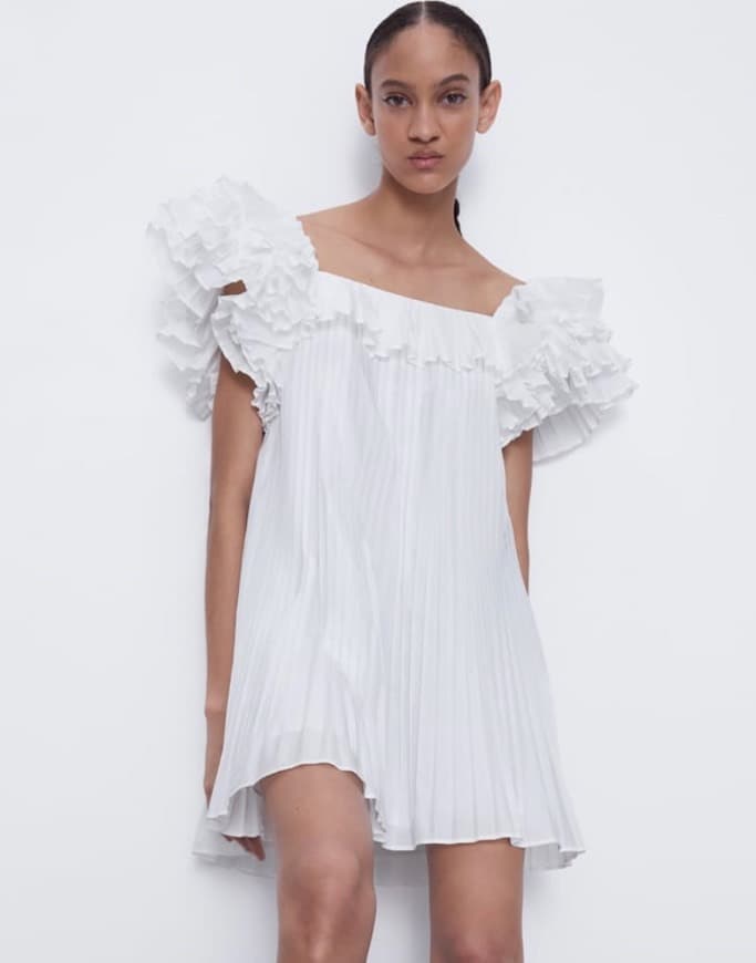 Product Pleated Dress with ruffles