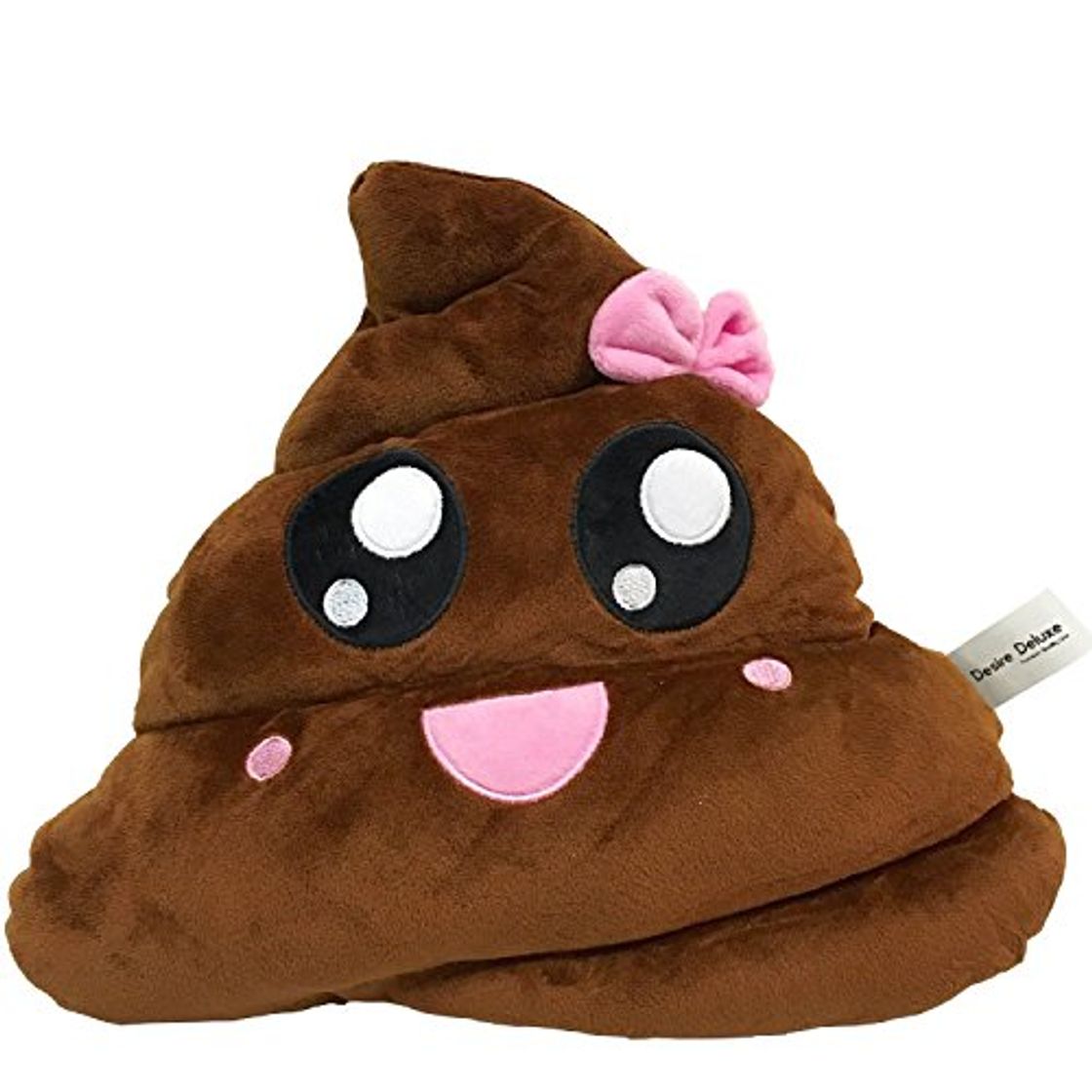 Product Desire Deluxe Cojín Emoticono Caca con Arco Sonriente - Almohada o Peluche