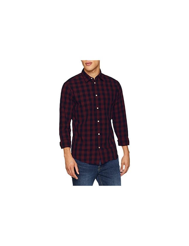 Fashion JACK & JONES Jjegingham Shirt L/s Camisa, Multicolor