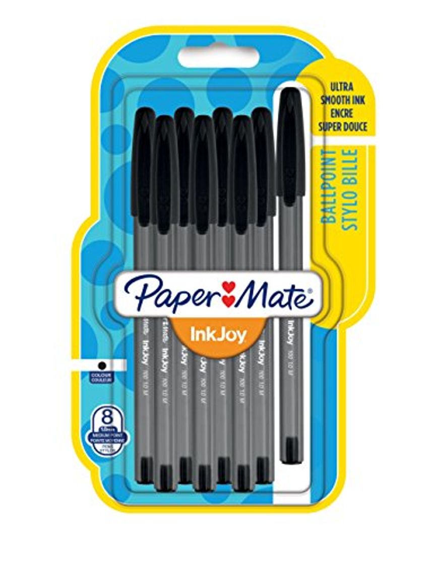 Producto Paper Mate InkJoy 100 CAP, bolígrafo con capuchón, punta media de 1 mm, negro,