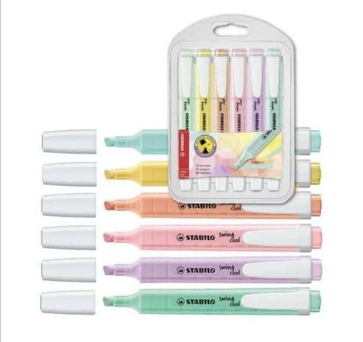 Fashion Caixa 6 marcadores stabilo swing cool pastel