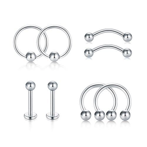 Place VF VFUN 16G Piercing Oreja Tragus Piercing Nariz Labio Ceja Ombligo Anillo