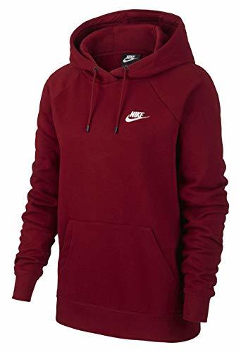 Product Nike Sportswear Essential Hoodie Women Sudadera con Capucha de Tejido, Mujer, Rojo