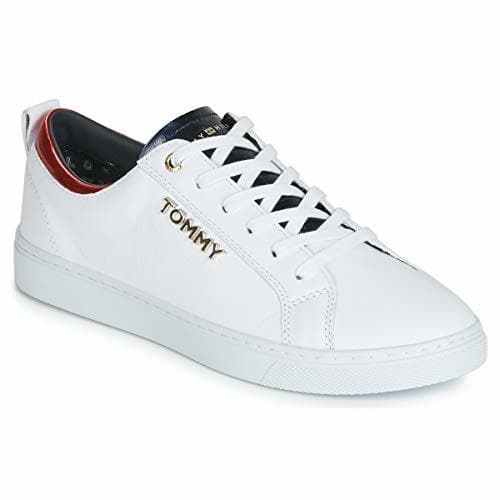 Fashion Tommy Hilfiger Women's Tommy City Leather Lace Up Sneaker White-White-7 Size 7